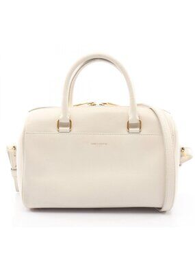 Saint Laurent Paris Handbag Baby Duffle 2-Way White Leather Shoulder